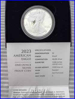 2023-S Proof $1 American Silver Eagle Box, OGP & COA