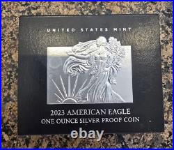 2023-S Proof $1 American Silver Eagle Box, OGP & COA Rainbow Toned