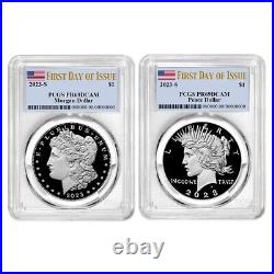 2023-S Proof $1 Morgan and Peace Silver Dollar 2pc Set PCGS PR69DCAM FDI withBox