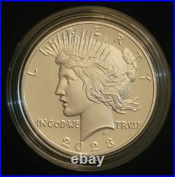 2023-S Proof $1 Peace Silver Dollar Box, OGP & COA