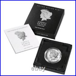 2023-S Proof $1 Peace Silver Dollar Box, OGP & COA