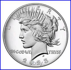 2023-S Proof $1 Peace Silver Dollar Box, OGP & COA