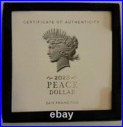 2023-S Proof $1 Peace Silver Dollar Box, OGP & COA