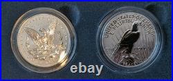 2023-S Reverse Proof $1 MORGAN & PEACE 999 Silver Dollar 2pc Box OGP Like Mirror