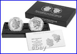 2023-S Reverse Proof $1 Morgan Peace Silver Dollar 2pc Set Box OGP Certificate%