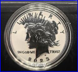2023-S Reverse Proof $1 Morgan and Peace Silver Dollar 2pc Set, Box, OGP, CAMEO