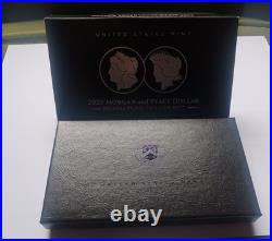 2023-S Reverse Proof $1 Morgan and Peace Silver Dollar 2pc Set Box, OGP & COA