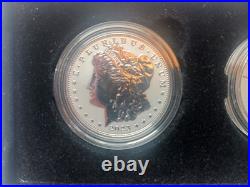 2023-S Reverse Proof $1 Morgan and Peace Silver Dollar 2pc Set Box, OGP & COA