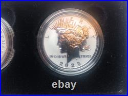 2023-S Reverse Proof $1 Morgan and Peace Silver Dollar 2pc Set Box, OGP & COA
