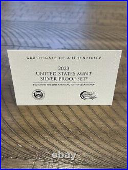 2023-S Silver U. S. Mint Proof Set 10 Coins Origina1 U. S. Mint Box & COA