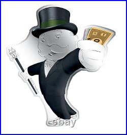 2023 Samoa Hasbro Mr Monopoly 3oz Silver Proof-Like Shaped Coin Mintage of 900 2023 Samoa Hasbro Mr Monopoly 3oz Silver Proof-Like Shaped Coin Mintage of 900