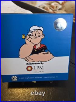 2023 Samoa POPEYE Sailor Man Shaped 1 oz Silver Proof Coin BOX COA Mintage 500