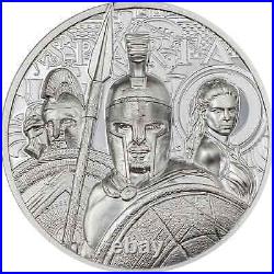 2023 Sparta Silver 1 Oz Proof Coin $5 Cook Islands Box & COA Warriors JP369