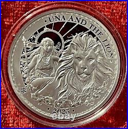 2023 St. Helena Una & The Lion Proof 1 oz Silver Coin New In Box With COA 2023 St. Helena Una & The Lion Proof 1 oz Silver Coin New In Box With COA