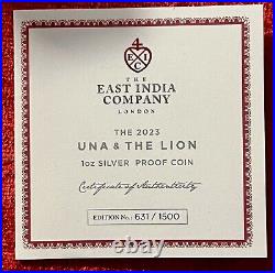 2023 St. Helena Una & The Lion Proof 1 oz Silver Coin New In Box With COA 2023 St. Helena Una & The Lion Proof 1 oz Silver Coin New In Box With COA