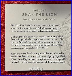 2023 St. Helena Una & The Lion Proof 1 oz Silver Coin New In Box With COA 2023 St. Helena Una & The Lion Proof 1 oz Silver Coin New In Box With COA