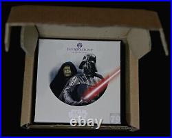 2023 Star Wars Darth Vader & Emperor Palpatine UK 2 oz Silver Proof Coin Box&COA
