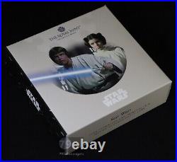 2023 Star Wars Luke Skywalker & Princess Leia Silver Proof 1 oz UK Coin Box&COA