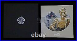 2023 Star Wars R2-D2 & C-3PO UK £2 Silver 1 oz Proof Coin With Box & COA