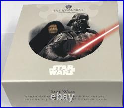 2023 UK 50P Darth Vader Emperor Palpatine Colorized 8g. 925 Silver Proof Box COA