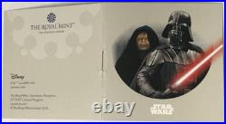 2023 UK 50P Darth Vader Emperor Palpatine Colorized 8g. 925 Silver Proof Box COA