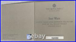 2023 UK 50P Darth Vader Emperor Palpatine Colorized 8g. 925 Silver Proof Box COA
