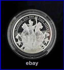 2023 UK Britannia Silver Proof Coin 1 oz OGP Box & COA ONLY 3450 Minted -#955