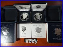 2024 $1 S Proof Silver Peace & Morgan Dollar With Box/coa 2 Coin Set 24xl 24xf