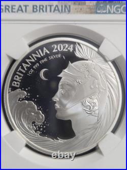 2024 £2 Great Britain Proof Silver Britannia Ngc Pf70 Ucam With Ogp Box And Coa