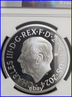 2024 £2 Great Britain Proof Silver Britannia Ngc Pf70 Ucam With Ogp Box And Coa