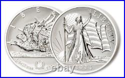 2024 2oz Light of Liberty Silver $5 Samoa UHR Enhanced Reverse Proof BOX/COA