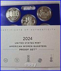 2024 American Women Quarters Silver &cade Proof Sets With Box & C. O. A