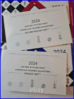 2024 American Women Quarters Silver &cade Proof Sets With Box & C. O. A