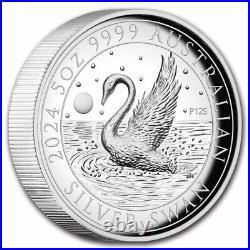 2024 Australia 5 oz Silver Swan Proof (High Relief, withBox & COA)