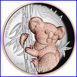 2024 Australia Koala 5 oz Silver High Relief Gilded Proof Coin 2024 Australia Koala 5 oz Silver High Relief Gilded Proof Coin