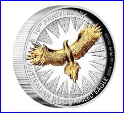 2024 Australia Wedge Tailed Eagle 10th Ann 1 oz Silver Proof Gilded HR BOX COA