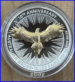 2024 Australia Wedge Tailed Eagle 10th Ann 1 oz Silver Proof Gilded HR BOX COA