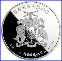 2024 Barbados Ocean's Lost Treasure 2 oz Silver Proof-Like Coin