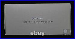 2024 Britannia UK Silver Proof 2 oz Coin Box & COA Mintage Of 1250