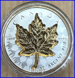 2024 Canada Maple Leaf Super Incuse with Gold Gilt 1 oz Silver Proof Box COA NEW