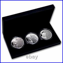 2024 Congo Wildcats Collection 3 x 1 oz Proof Silver with Box & COA Mintage 3000