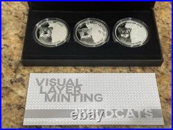 2024 Congo Wildcats Collection 3 x 1 oz Proof Silver with Box & COA Mintage 3000