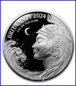 2024 Great Britain 5 oz Britannia Silver Proof display box wCOA #404 Of 556