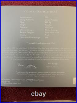 2024 Great Britain 5 oz Britannia Silver Proof display box wCOA #404 Of 556