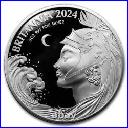 2024 Great Britain UK £10 BRITANNIA 5 Oz Silver Proof NGC PF70 FR with BOX