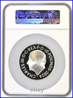 2024 Great Britain UK £10 BRITANNIA 5 Oz Silver Proof NGC PF70 FR with BOX