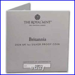 2024 Great Britain UK £2 BRITANNIA 1 Oz Silver Proof withBOX & COA