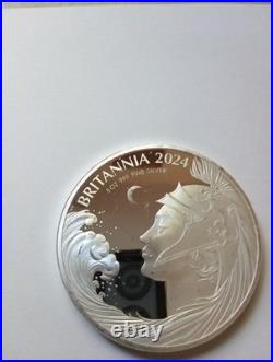 2024 Great Britain UK 5 oz Proof Silver Britannia Coin, 550 Mintage, No Box