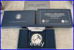 2024 Liberty & Britannia 1 oz Silver Proof Medal with US Mint Box & COA 99.9% Fine