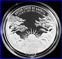 2024 Liberty & Britannia 1 oz Silver Proof Medal with US Mint Box & COA 99.9% Fine